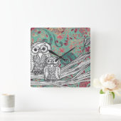 Owls 48 Clock Quadratische Wanduhr (Zuhause)