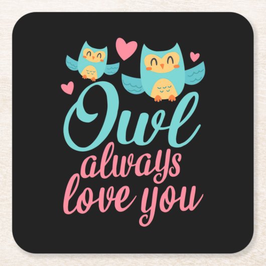 Owls Alway Liebe You Rechteckiger Pappuntersetzer (Vorderseite)