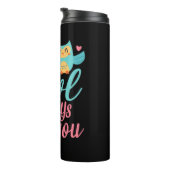 Owls Alway Liebe You Thermosbecher (Nach rechts gedreht)
