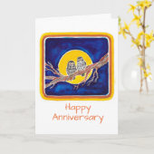 Owls Anniversary Karte (Gelbe Blume)