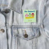 Owls auf einem Ruler Star Student Button (Beispiel)