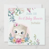 Owls Baby Shower Einladung (Rückseite)