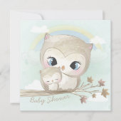 Owls Baby Shower Einladung (Vorderseite)