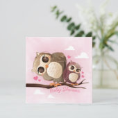 Owls Baby Shower Einladung (Stehend Vorderseite)