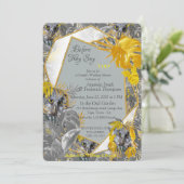 Owls - Blätter der Pflanze in Grau/Gelb 2021 Einladung (Stehend Vorderseite)