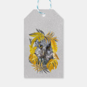 Owls - Blätter der Pflanze in Grau/Gelb 2021 Geschenkanhänger (Rückseite)