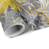 Owls - Blätter der Pflanze in Grau/Gelb 2021 Geschenkpapier (Rolleneckpunkt)