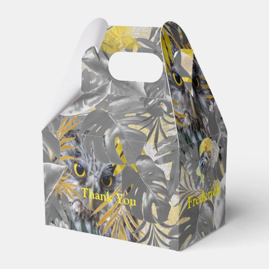 Owls - Blätter der Pflanze in Grau/Gelb 2021 Geschenkschachtel (Vorderseite)