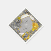 Owls - Blätter der Pflanze in Grau/Gelb 2021 Serviette (Ecke)