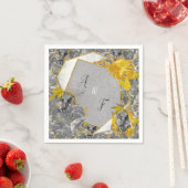 Owls - Blätter der Pflanze in Grau/Gelb 2021 Serviette (Beispiel)