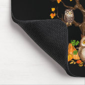 Owls Blätter Tree Herbst Kürbiskürbis Halloween Ow Mousepad (Ecke)