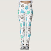 Owls & Branches-Muster Leggings (Vorderseite)