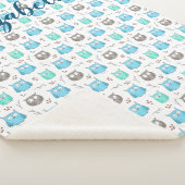 Owls & Branches Muster Sherpa Blanket Sherpadecke (3/4)
