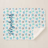Owls & Branches Muster Sherpa Blanket Sherpadecke (Vorderseite (Horizontal))