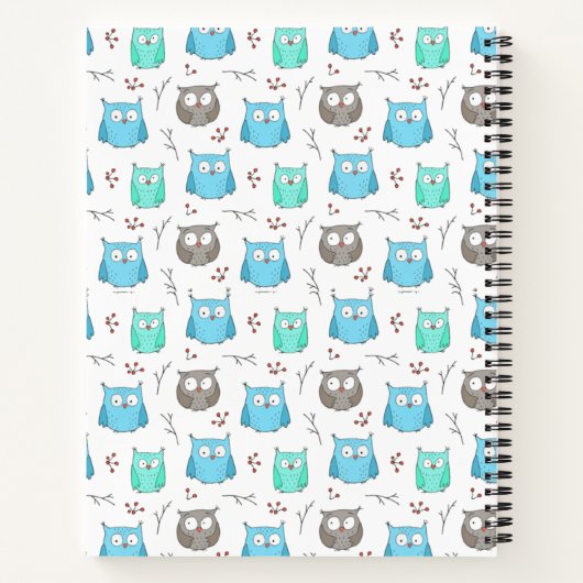 Owls & Branches Pattern Notebook Notizblock (Rückseite)
