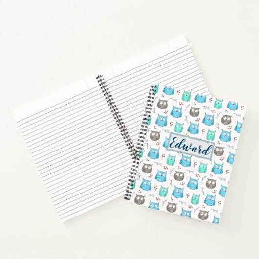 Owls & Branches Pattern Notebook Notizblock (Innenseite)