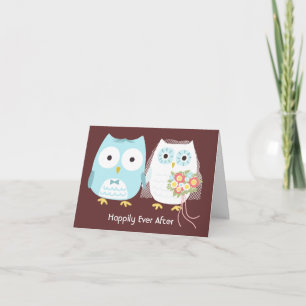 Owls Bride und Groom Niedlich Newlyweds Vielen Dan Dankeskarte