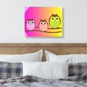 Owls Canvas Print Leinwanddruck (Insitu (Schlafzimmer))