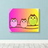 Owls Canvas Print Leinwanddruck (Insitu (Holzboden))