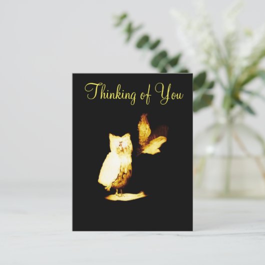 Owls denken an dich postkarte (Stehend Vorderseite)