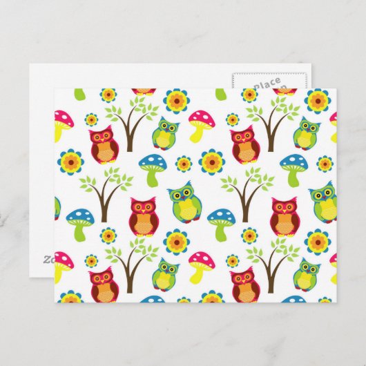 Owls Design Postcard Postkarte (Vorne/Hinten)