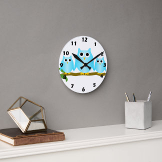 Owls Design Runde Wanduhr