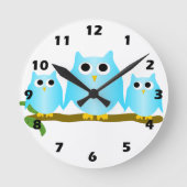 Owls Design Runde Wanduhr (Vorderseite)