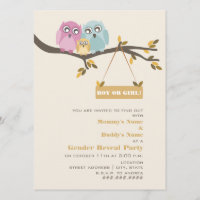 Owls Fall Geschlechtsspezifische Party Einladung