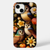 Owls & Flowers | Modern Haeckel Case-Mate iPhone Hülle (Rückseite)