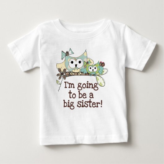 Owls Future Big Sister Baby T-shirt (Vorderseite)