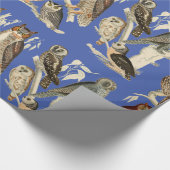 Owls glänzendes Wrapping Paper Geschenkpapier (Ecke)