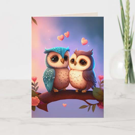 OWLS GLÜCKLICH BIRTHDAY SWEETHEART GREETING CARD KARTE (Vorderseite)
