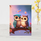 OWLS GLÜCKLICH BIRTHDAY SWEETHEART GREETING CARD KARTE (Gelbe Blume)