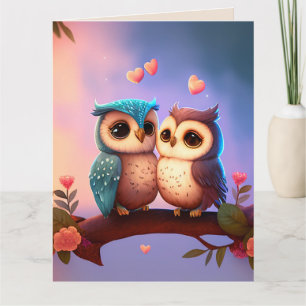 OWLS GLÜCKLICH BIRTHDAY SWEETHEART GREETING CARD KARTE