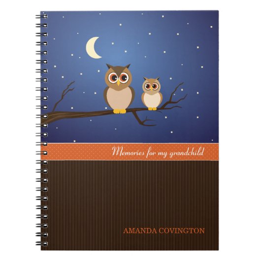 Owls Grandchild Erinnerungen Notebook Notizblock (Vorderseite)