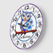 Owls Große Wanduhr (Winkel)