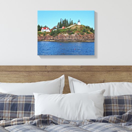 Owls Head Lighthouse, Maine Canvas Print Leinwanddruck (Insitu (Schlafzimmer))