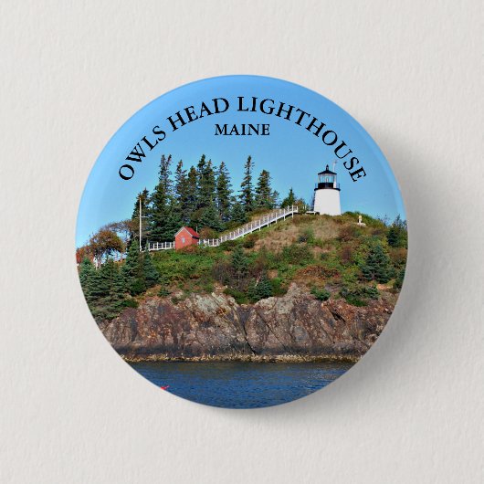 Owls Head Lighthouse, Maine Round Button (Vorderseite)