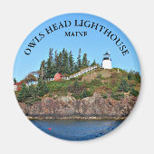 Owls Head Lighthouse, Maine Round Magnet (Vorne)