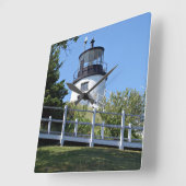 Owls Head Lighthouse, Maine Wall Clock Quadratische Wanduhr (Winkel)