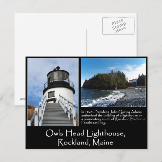 Owls Head Lighthouse Postkarte (Vorne/Hinten)