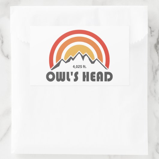 Owl's Head New Hampshire Rechteckiger Aufkleber (Tasche)