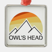 Owl's Head New Hampshire Retro Ornament Aus Metall (Vorne)