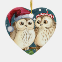 Owls Herz Weihnachtsdekoration