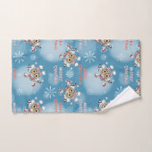 Owls Ice Skaten Weihnachtsmuster Badhandtuch Set (Handtuch)