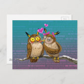 Owls Kiss Postkarte (Vorne/Hinten)