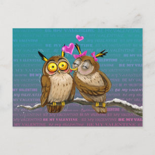 Owls Kiss Postkarte