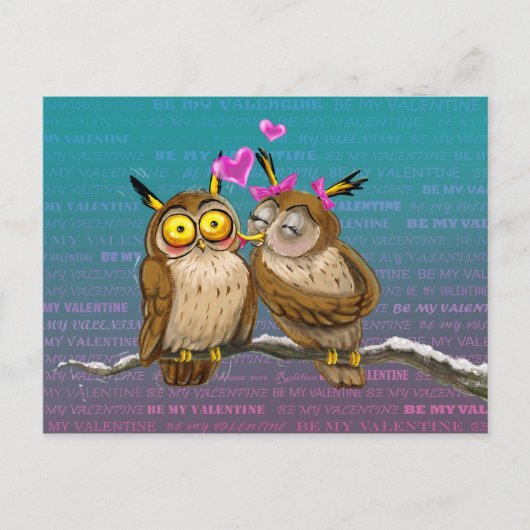 Owls Kiss Postkarte (Vorderseite)