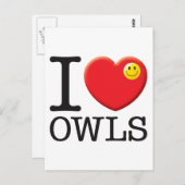 Owls Liebe Postkarte (Vorne/Hinten)