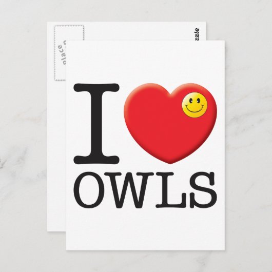 Owls Liebe Postkarte (Vorne/Hinten)